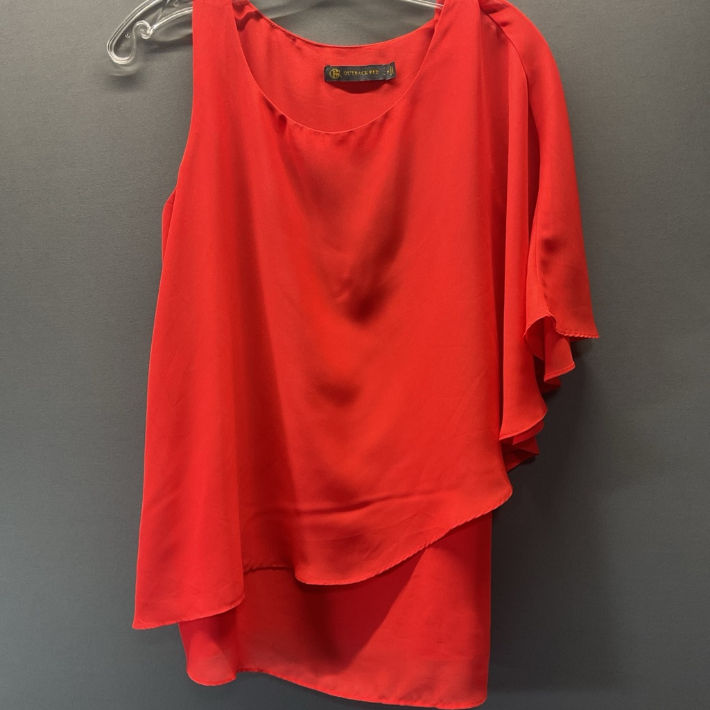 Outback Red Asymmetrical Red Blouse Outback Red Asymmetrical Red Blouse